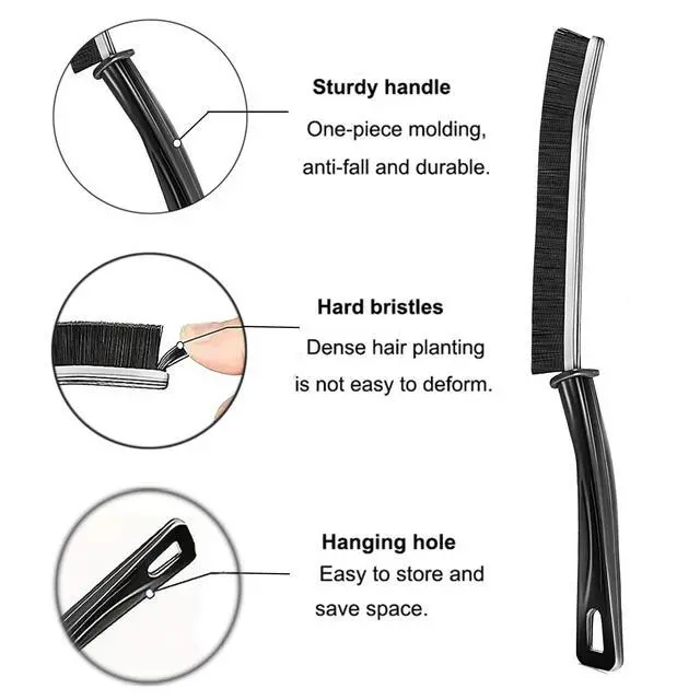 Alt view image 3 of 7 - 3 Pack Cleaning Gap Brush, Hard Bristle Cleaning Brush Tool for Ceramic Tiles, Glass, Bathroom & Kitchen