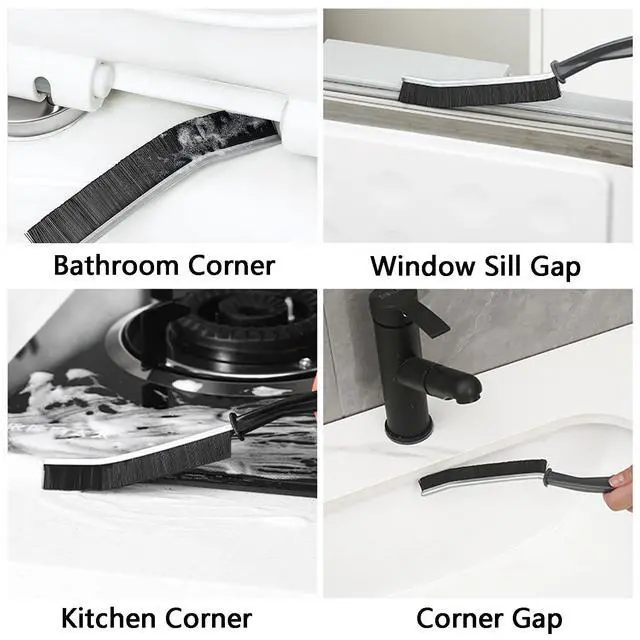 Alt view image 5 of 7 - 3 Pack Cleaning Gap Brush, Hard Bristle Cleaning Brush Tool for Ceramic Tiles, Glass, Bathroom & Kitchen