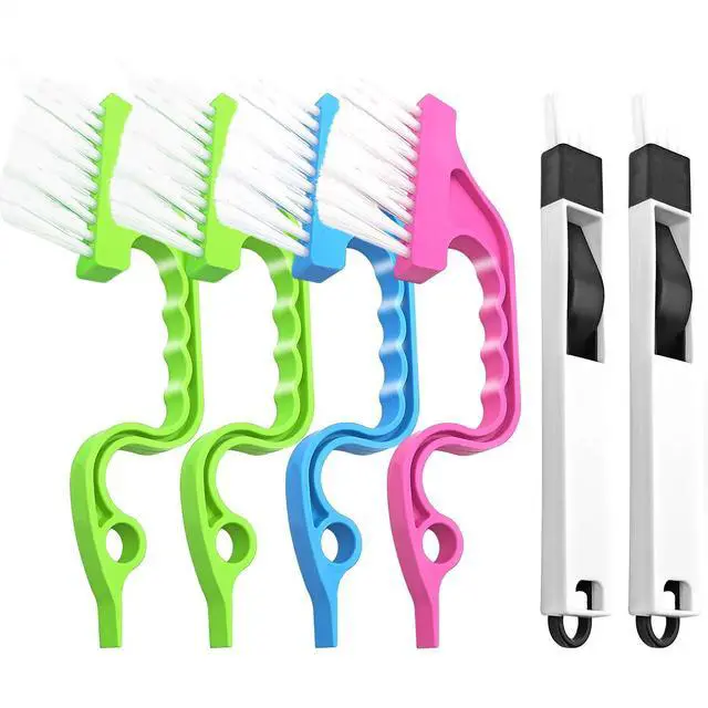 Main image of Crevice Gap Cleaning Brush Tool, 6pcs Hand-held Groove Gap Cleaning Tools, 2 in 1 Dustpan Cleaning Brushes, Shutter Door Window Track Kitchen Cleaning Brushes Kit