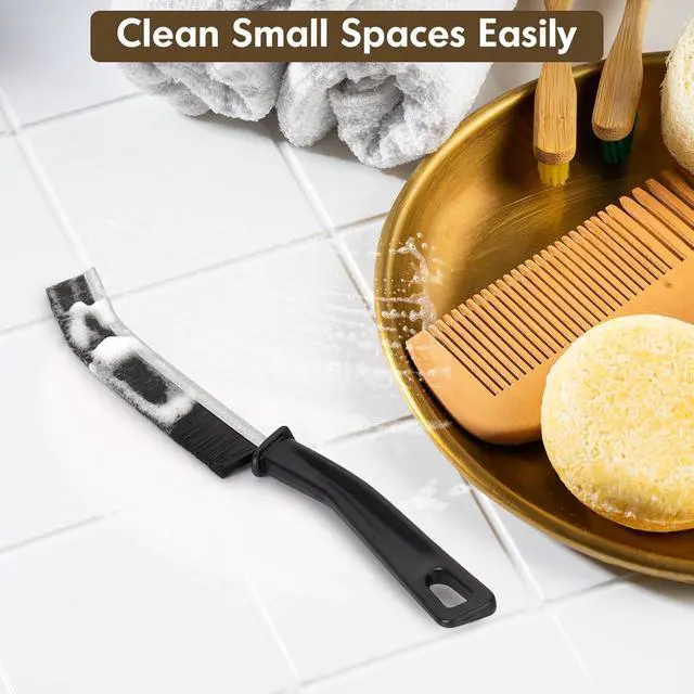 Alt view image 7 of 7 - 6P Crevice Cleaning Brush Hard Bristle Crevice Grout Cleaner Brush Thin Brush Gap Grout Cleaner for for Household Use, Bathroom, Kitchen