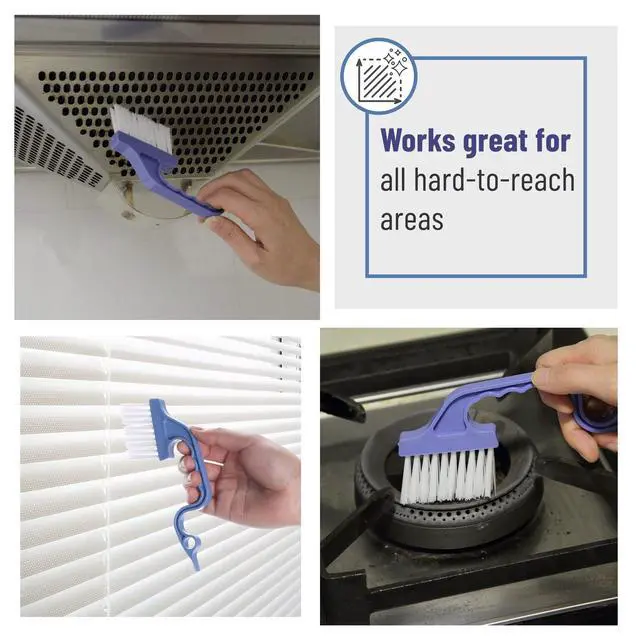 Alt view image 6 of 7 - Window Track Cleaning Brush, 2 Pack, Blue Ergonomic Handle