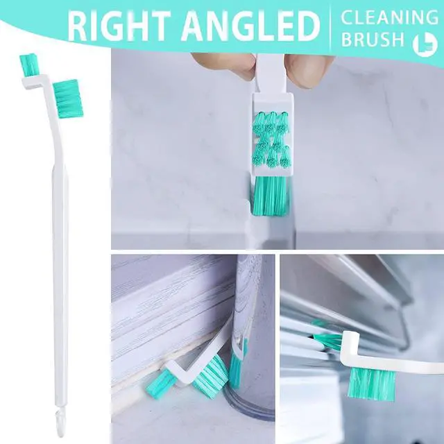 Alt view image 4 of 6 - Small Cleaning Brushes Set, 4 pcs Crevice Household Cleaning Tool for Window Track Groove Sliding Door Bottle Gaps Humidifier Baseboard, Tiny Detail Scrub Cleaner Tool Gadget Kitchen Bathroom Set