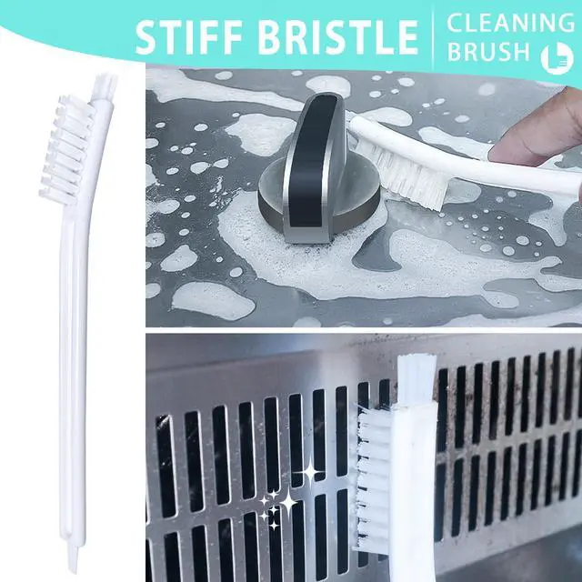 Alt view image 5 of 6 - Small Cleaning Brushes Set, 4 pcs Crevice Household Cleaning Tool for Window Track Groove Sliding Door Bottle Gaps Humidifier Baseboard, Tiny Detail Scrub Cleaner Tool Gadget Kitchen Bathroom Set