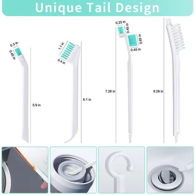 Alt view image 6 of 6 - Small Cleaning Brushes Set, 4 pcs Crevice Household Cleaning Tool for Window Track Groove Sliding Door Bottle Gaps Humidifier Baseboard, Tiny Detail Scrub Cleaner Tool Gadget Kitchen Bathroom Set
