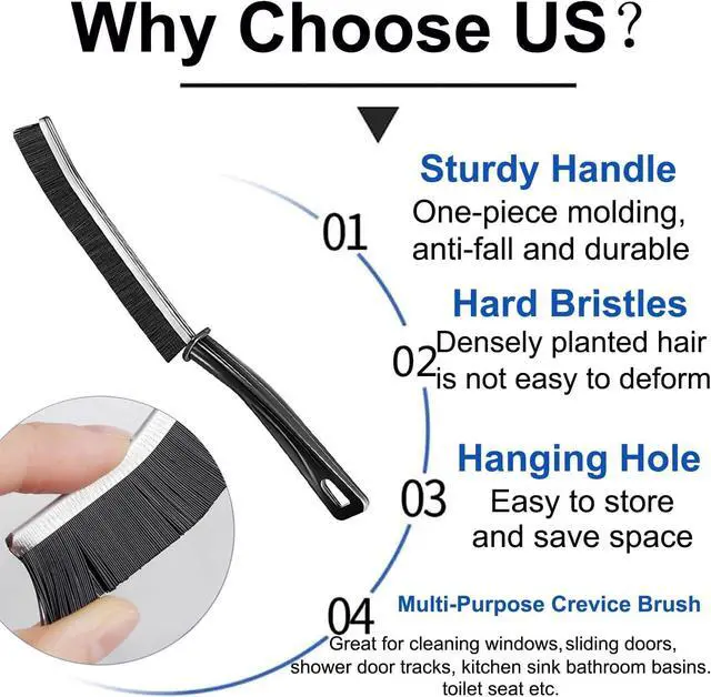 Alt view image 4 of 7 - Gap Cleaning Brush Grout Cleaner Brush with Hard Handle Scrub Deep Tile Joints Stiff Angled Bristles for Showers, Bathtubs, Kitchens - Multi-Surface All-Around Household Cleaning Tool