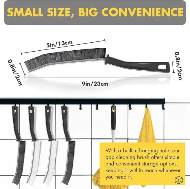 Alt view image 5 of 7 - Gap Cleaning Brush Grout Cleaner Brush with Hard Handle Scrub Deep Tile Joints Stiff Angled Bristles for Showers, Bathtubs, Kitchens - Multi-Surface All-Around Household Cleaning Tool