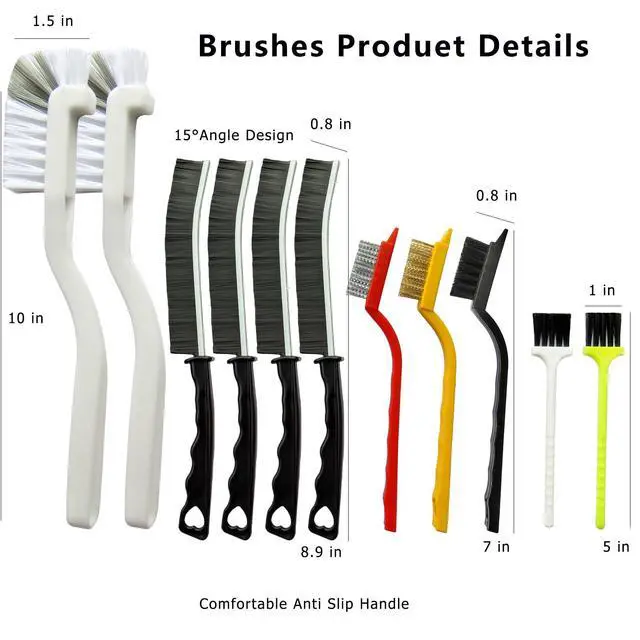 Alt view image 5 of 5 - 11Pcs Crevice Cleaning Brush,Gap Cleaning Brush with Long Handle,Small Gap Cleaning Brush for Bathroom Kitchen Toilet Water Cup Bottle and Window Groove