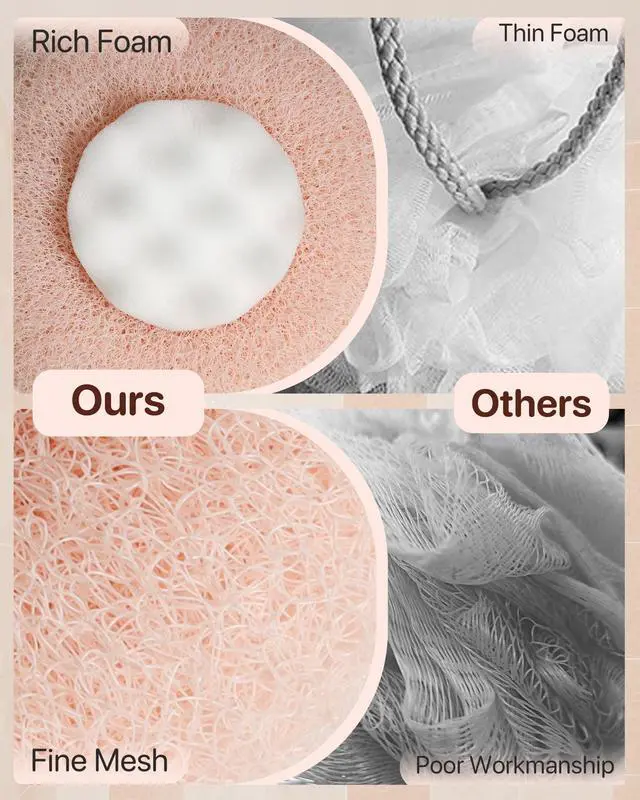 Alt view image 4 of 7 - Super Soft Sunflower Suction Cup Bath Ball, New Upgraded 2-in-1 Sunflower Ball Exfoliating Bath Sponge Cleaning Brush, Mesh Shower Body Sponge Accessories for Women, Men (Cyan+Pink)