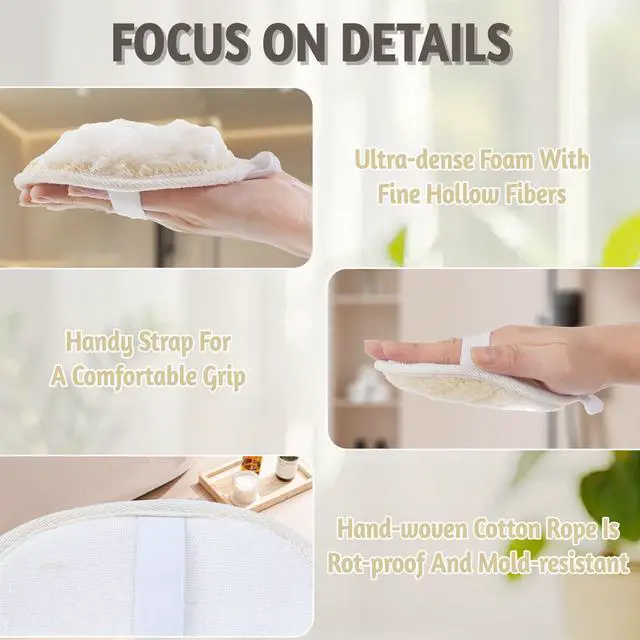 Alt view image 4 of 7 - Loofah for Men,Loofah for Women,Bath Body Scrubber, Shower Loofah Sponge