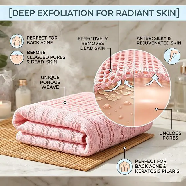 Alt view image 4 of 7 - African Net Sponge - 40-Inch Long Exfoliating Body Scrubber for Shower - Fast-Drying Nylon Mesh Wash Net & Sapo Sponge for Back Scrubbing & Smoother Skin (Pink Stripe)