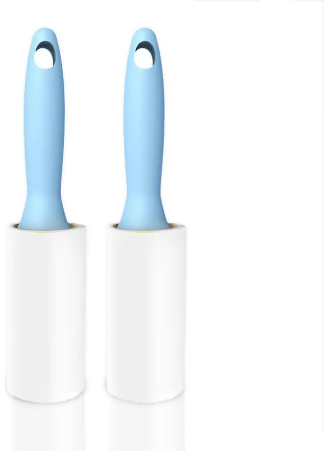 Main image of Pet Lint Rollers for Dogs and Cats, Extra Sticky Adhesive, 2 Portable Fur/Hair Animal Hair Lifter for Clothes, Furniture, Carpet, Easy to Tear Dust Cleaner Brush, Blue Handle, 8 x 2