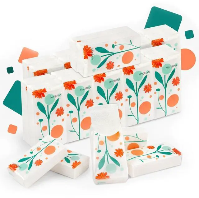 Main image of 15PCS Travel Tissues - 3-Ply Pocket Tissue Packs, Purse tissues