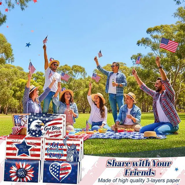 Alt view image 4 of 7 - 10 Pack 4th of July Tissues Bulk Independence Day Patriotic Party Favor, 250th Anniversary Travel Size 3 Ply Small American Flag Patriotic Facial Pocket Tissues Individual, 80 Sheets Total
