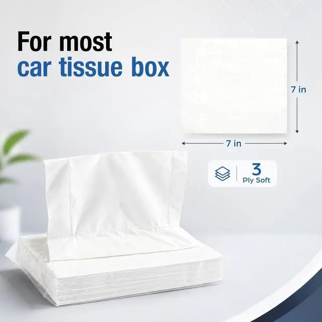Alt view image 2 of 7 - Car Tissue Refills, 3-Ply, 4 Packs