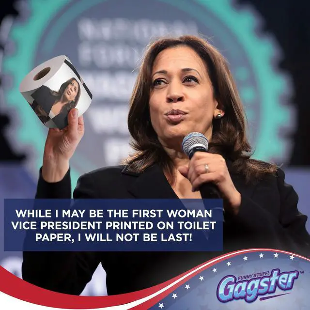 Alt view image 3 of 6 - Kamala Harris Funny Toilet Paper Roll Novelty Caricature Toilet Paper with Presidents, Political TP Prank Gift, White Elephant, Secret Santa, Gag Gifts for Adults - 3 Ply Roll