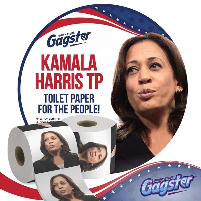 Alt view image 6 of 6 - Kamala Harris Funny Toilet Paper Roll Novelty Caricature Toilet Paper with Presidents, Political TP Prank Gift, White Elephant, Secret Santa, Gag Gifts for Adults - 3 Ply Roll