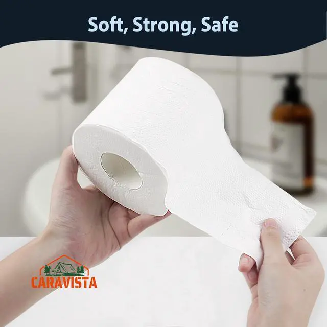 Alt view image 5 of 7 - RV Camping Toilet Paper - 4 Rolls Rapid-Dissolve Marine & Trailer Septic Safe Tissue - Biodegradable 3-Ply 290 Sheets Bath Tissue for Marine, Travel, and Camper Systems
