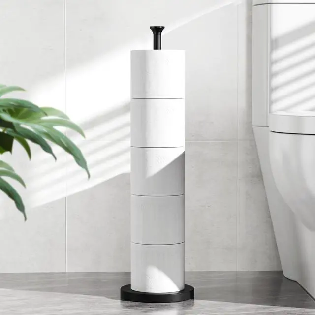 Main image of Toilet Paper Holder Stand(with Reserve Function), Free-Standing Spare Rolls Storage Holder, Stainless Steel, Modern Design
