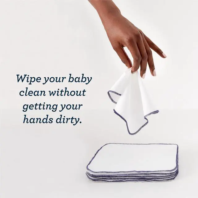 Alt view image 2 of 5 - Wipe Ups, Organic Cotton Reusable Baby Wipes, Soft and Sturdy Washable Cloth Diaper Wipes, One Size, 12-pk