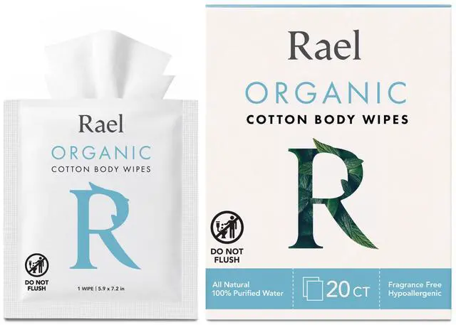 Main image of Organic Cotton Wipes, Body Cloth, On-the-Go, All Skin Types (20 Ct)