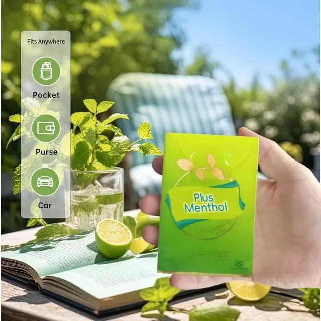 Alt view image 5 of 7 - Menthol Lotion Pocket Tissues, Travel Size, Strong 4-Ply, 2 Pack (20 Tissues Total)