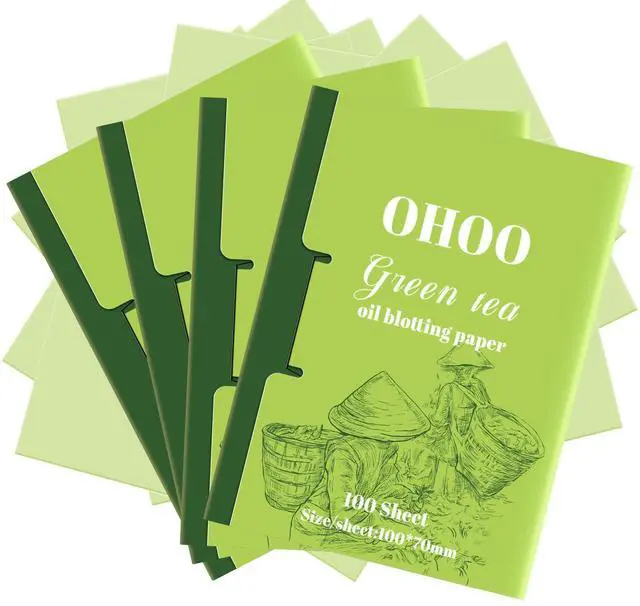 Main image of Face Oil Blotting Paper Facial Oil Absorbing Sheets for Oily Skin Face Wipes for Makeup Clean Green Tea 400 Count