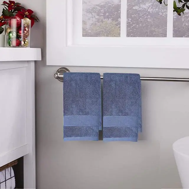 Alt view image 4 of 7 - Bathroom Hand Towels (14x30 inch), Home Soft Cotton Super Soft Highly Absorbent Hand Towels for Bath, Hand, Face, Gym and Spa (Navy Blue,2 Pack)