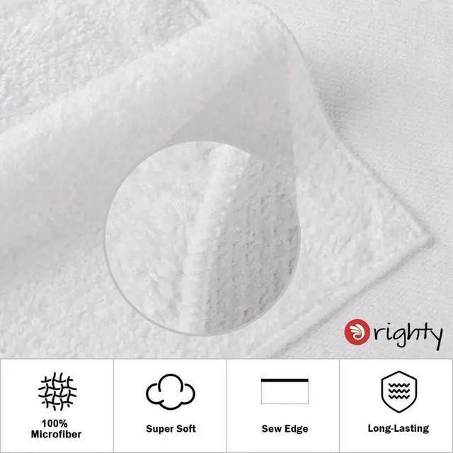 Alt view image 2 of 7 - 6-Pack White Hand Towels - Quick Drying & Absorbent Microfiber Gym Towels 16x28 inches - Lightweight & Thin White Yoga Towel - Multi-Purpose Camping Towel for SPA, Hotel & Bathroom