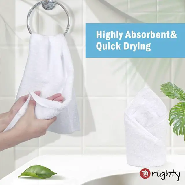 Alt view image 3 of 7 - 6-Pack White Hand Towels - Quick Drying & Absorbent Microfiber Gym Towels 16x28 inches - Lightweight & Thin White Yoga Towel - Multi-Purpose Camping Towel for SPA, Hotel & Bathroom