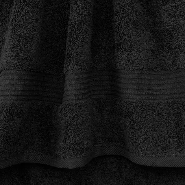Alt view image 4 of 6 - 100% Cotton Turkish Towel Set, Soft Absorbent Quick Dry, 4 Piece Washcloth Set, Coal Black
