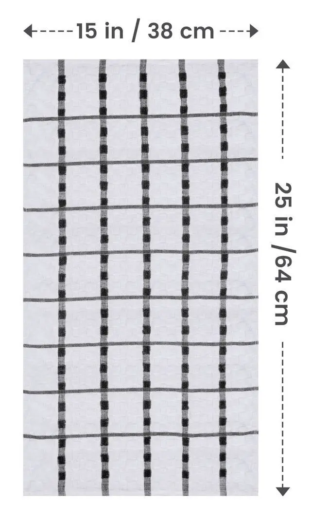 Alt view image 2 of 7 - Kitchen Towels 12 Pack, 15 x 25 Inches, 100% Ring Spun Cotton Super Soft and Absorbent Linen Dish, Tea and Bar Towels Set, Black