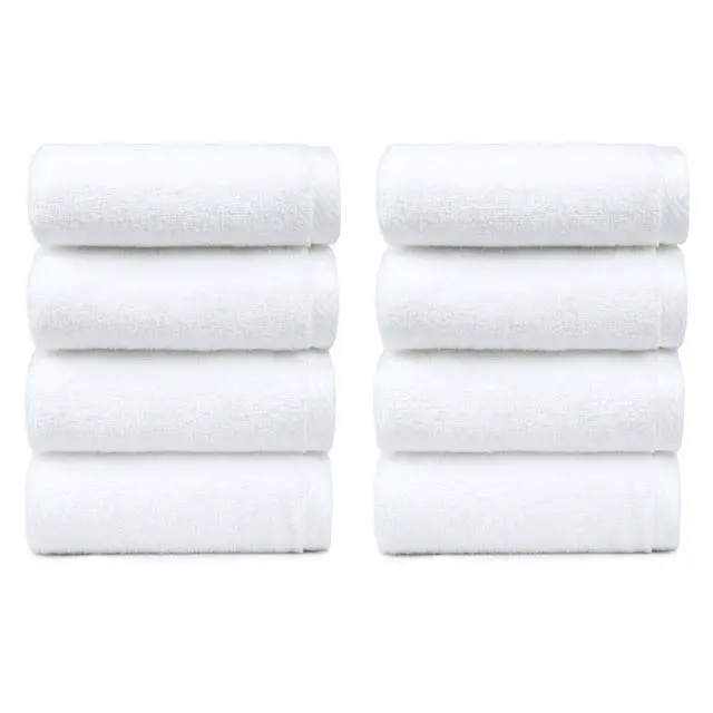 Alt view image 6 of 6 - 8-Pack Soft, Highly Absorbent, Quick-Dry Hand Towels, 100% Cotton, 28" x 16", White