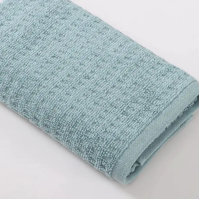 Alt view image 7 of 7 - Hand Towels, Plush Cotton Bathroom Towels with Dobby Waffle Texture, Zero Twist Construction, Highly Absorbent & Quick-Dry Design, Set of 2 (Dark Green Blue)