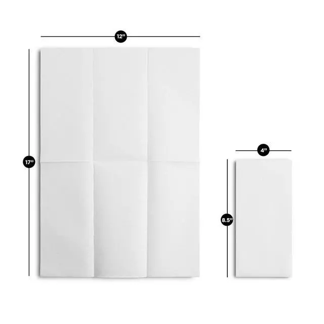 Alt view image 3 of 7 - 50-Pack Disposable Bathroom Napkins | 12" x 17" Single-Use Classic Lite Linen-Feel Guest Towels, Made in USA | Cloth-Like Hand Towels, White