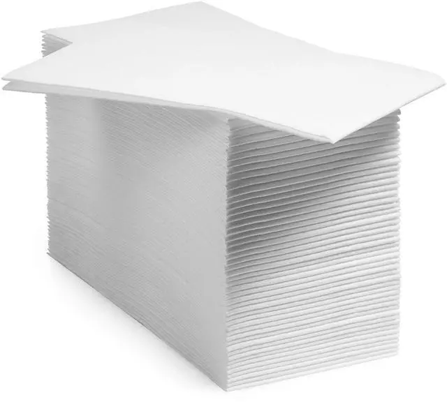 Main image of 50-Pack Disposable Bathroom Napkins | 12" x 17" Single-Use Classic Lite Linen-Feel Guest Towels, Made in USA | Cloth-Like Hand Towels, White