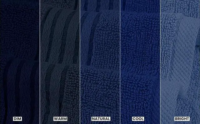 Alt view image 3 of 7 - 6 Piece Premium Hand Towels Set, 16 by 28 inches, 100% Ring Spun Cotton, Lightweight and Highly Absorbent Towels for Bathroom, Travel, Camp, Hotel, and Spa, Navy