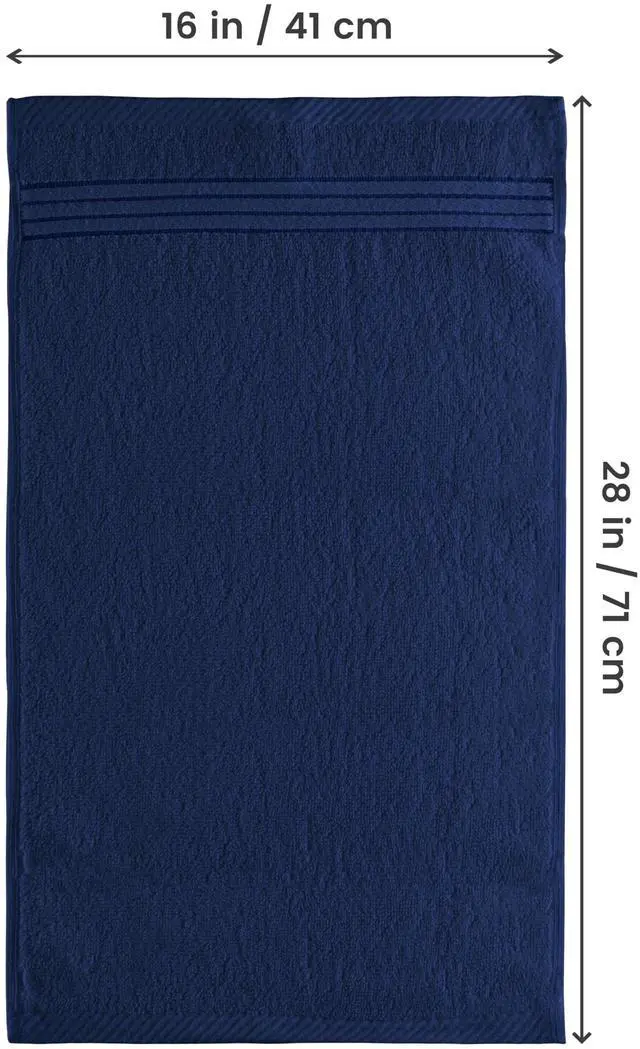 Alt view image 2 of 7 - 6 Piece Premium Hand Towels Set, 16 by 28 inches, 100% Ring Spun Cotton, Lightweight and Highly Absorbent Towels for Bathroom, Travel, Camp, Hotel, and Spa, Navy