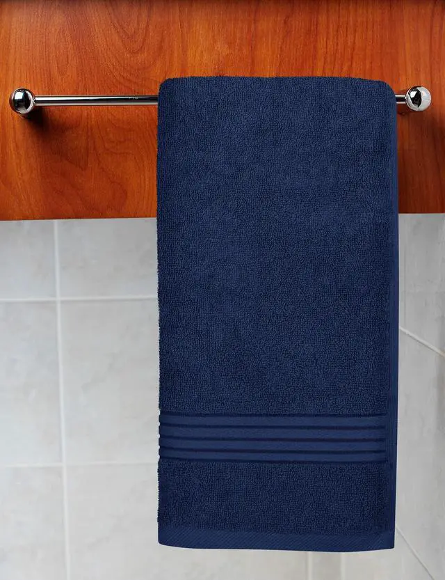 Alt view image 7 of 7 - 6 Piece Premium Hand Towels Set, 16 by 28 inches, 100% Ring Spun Cotton, Lightweight and Highly Absorbent Towels for Bathroom, Travel, Camp, Hotel, and Spa, Navy