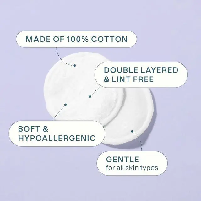 Alt view image 4 of 6 - Premium Cotton Rounds for Face (200 Count) | Makeup Remover Pads, Hypoallergenic, Lint-Free | 100% Pure Cotton (Packaging May Vary)