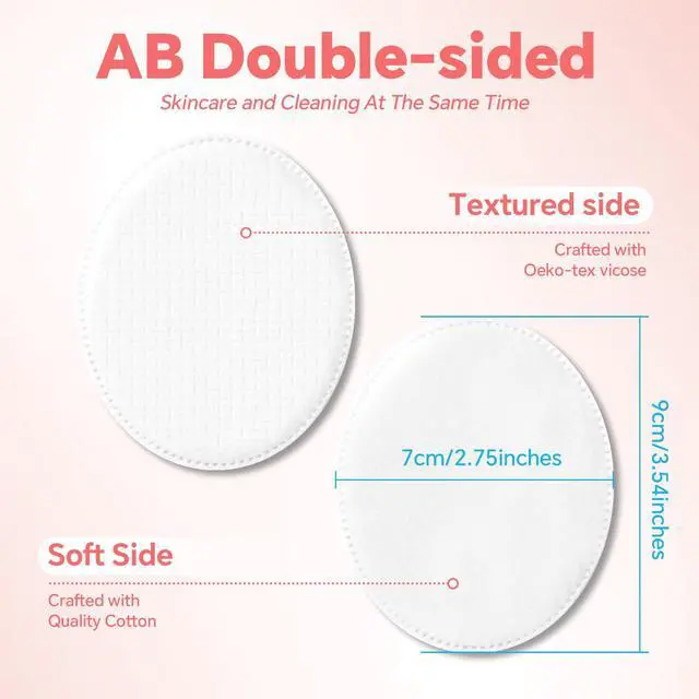 Alt view image 3 of 7 - Large Oval Cotton Pads, 80 Count, Multi-Layer, Lint-Free, Dual-Sided, Ultra-Soft Cotton Oval Pads for Makeup Removal, Cleansing, and Toner Application