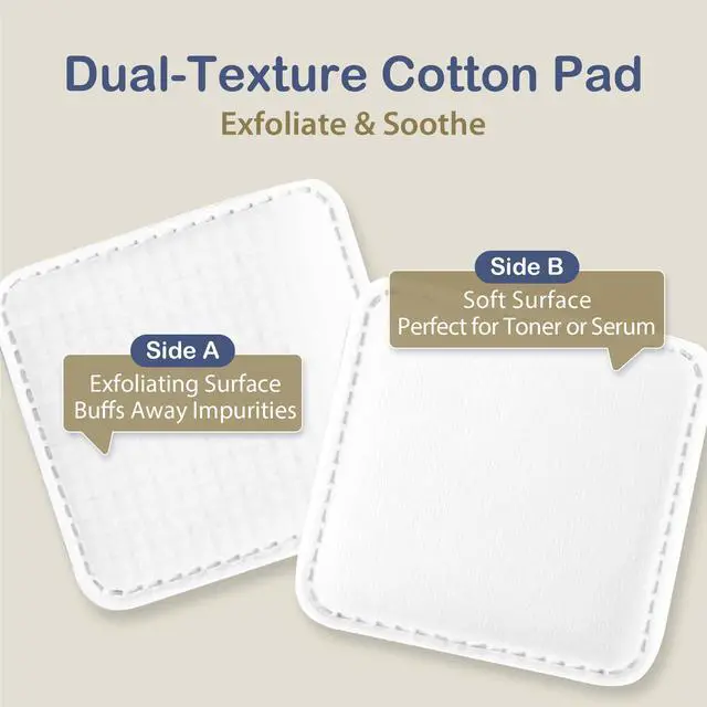 Alt view image 4 of 7 - Large Cotton Pads for Face, Soft & Lint-Free Cotton Rounds with Pressed Seam Design, Durable Facial Cleansing Squares for Face, Ideal Makeup Remover Pads, 3x3 Inch, 60 Count
