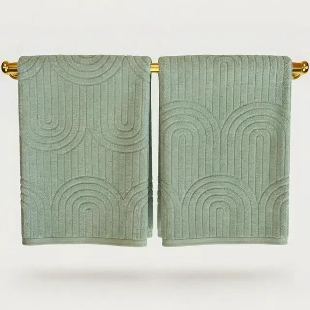 Main image of Decorative Hand Towels for Your Bathroom Or Kitchen Luxurious Set of 2 Soft Boho Cotton Towels are Absorbent, Lightweight & Dry Quickly - Perfect to Elevate Any Bath Decoration at Home