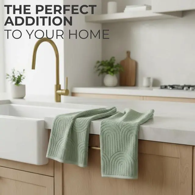 Alt view image 4 of 7 - Decorative Hand Towels for Your Bathroom Or Kitchen Luxurious Set of 2 Soft Boho Cotton Towels are Absorbent, Lightweight & Dry Quickly - Perfect to Elevate Any Bath Decoration at Home