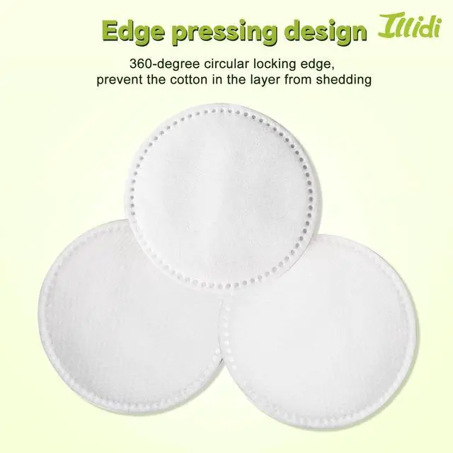 Alt view image 2 of 6 - Boxed 100% Cotton Rounds for Face (150), Dual-Texture, Soft, Lint-Free Makeup Remover Pads, Hypoallergenic, Highly Absorbent