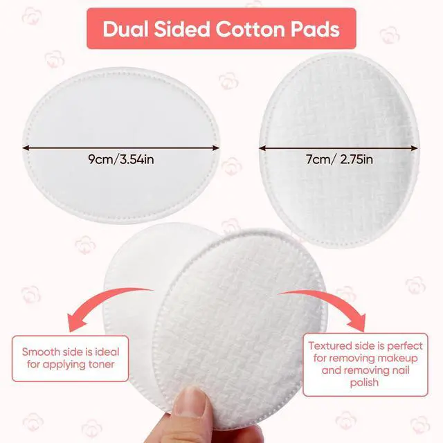 Alt view image 3 of 6 - Large Oval Cotton Pads, 70 Count, 3-Layer, Dual Textured Design, Lint-Free, Ultra-Soft Cotton Oval for All Skin Types Cotton Pads for Makeup Removal, Cleansing, Skin Care etc.