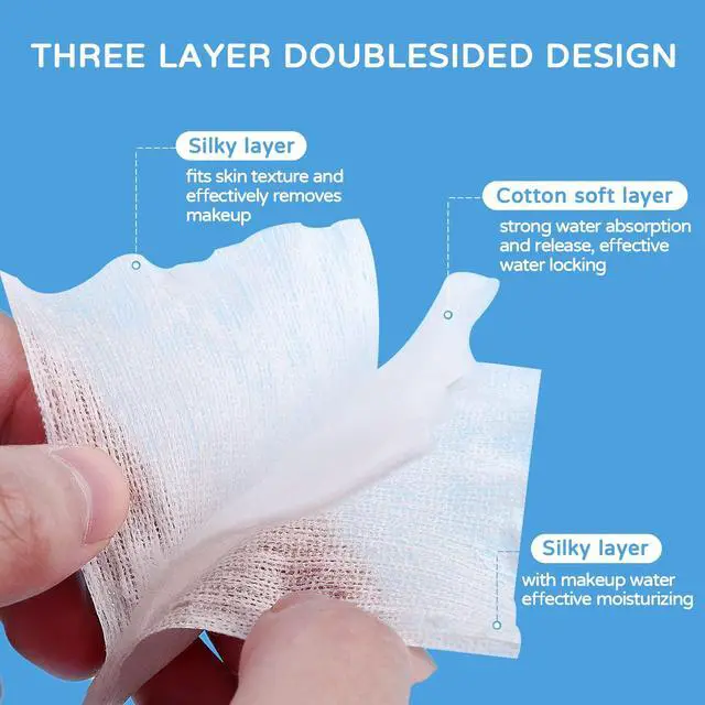 Alt view image 4 of 7 - Bell Cotton Facial Pads Cotton Pads (222 Count) Makeup Remover Pads 100% Pure Cotton Rounds, Hypoallergenic, Lint Free Cotton Pads Triple Layers Pads for Makeup Removal, Nail Polish