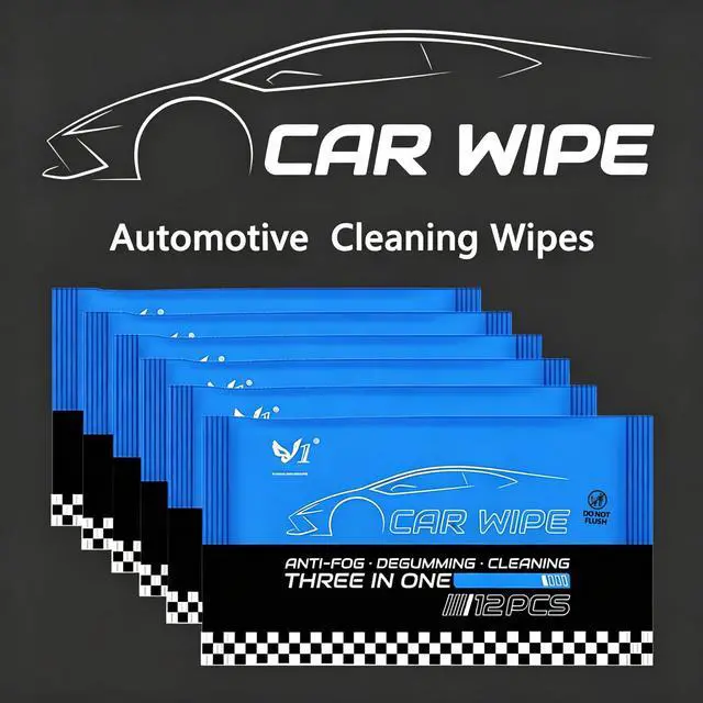 Alt view image 2 of 7 - 72 Count Car Wipes Interior Cleaning, Car Interior Cleaner Wipes for Dashboard, Leather Seats, Steering Wheel & Upholstery, 6 Packs Travel Size, Multi-Surface Car Interior Cleaning Supplies