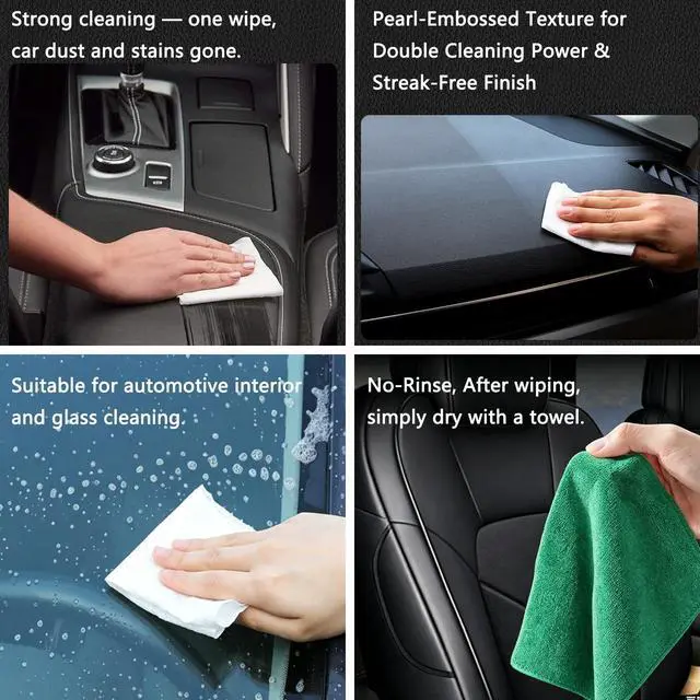 Alt view image 3 of 7 - 72 Count Car Wipes Interior Cleaning, Car Interior Cleaner Wipes for Dashboard, Leather Seats, Steering Wheel & Upholstery, 6 Packs Travel Size, Multi-Surface Car Interior Cleaning Supplies
