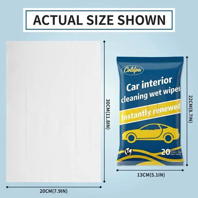 Alt view image 5 of 7 - Car Cleaning Wipes, Multipurpose Vehicle Interior Surface Wipes, Soft Disposable Cleaning Cloth for Car Dashboard Seat Door Panel Glass Dust & Stain Removal