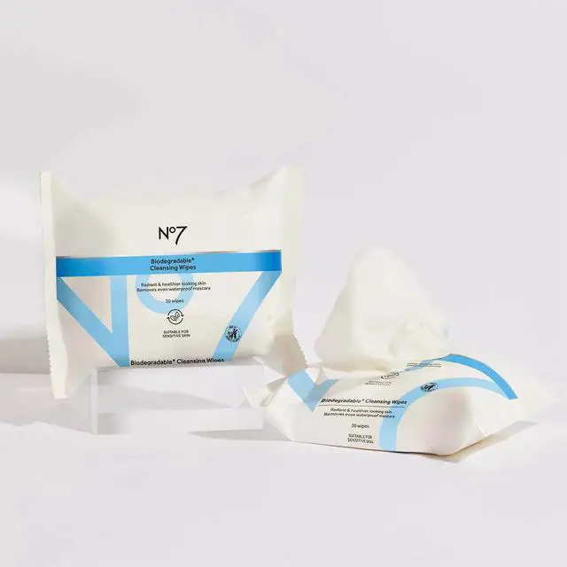 Alt view image 3 of 5 - Biodegradable Cleansing Wipes - Waterproof Mascara & Makeup Remover Wipes - Vitamin B5 + Witch Hazel & Fennel Extract Facial Cleansing Wipes for Revitalized Radiant Skin (Dual Pack, 60 Wipes)